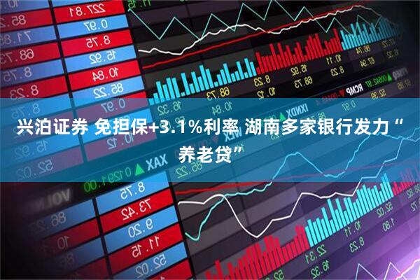 兴泊证券 免担保+3.1%利率 湖南多家银行发力“养老贷”