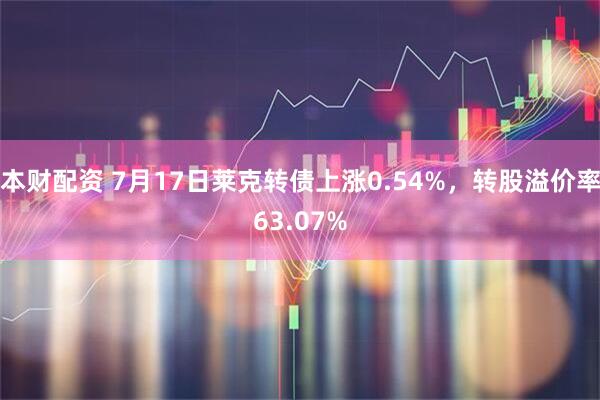 本财配资 7月17日莱克转债上涨0.54%，转股溢价率63.07%